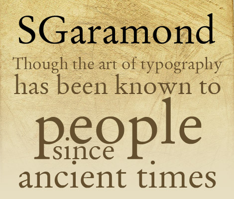 SGaramond Regular free font